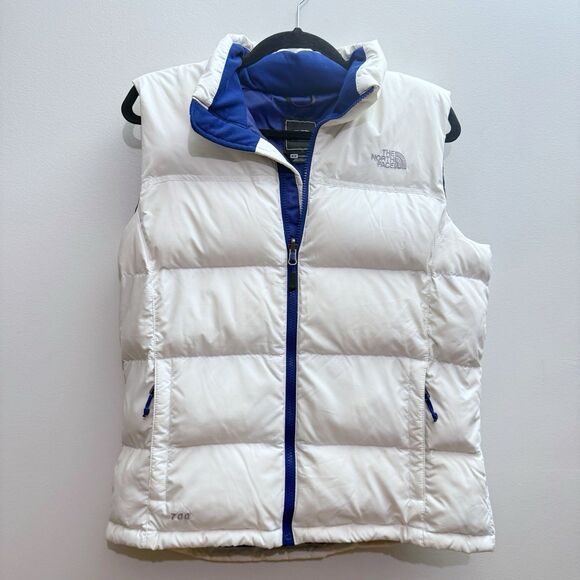 THE NORTH FACE NUPTSE 700 GOOSE DOWN QUILT PUFFER WHITE VEST JACKET Medium - Picture 1 of 10